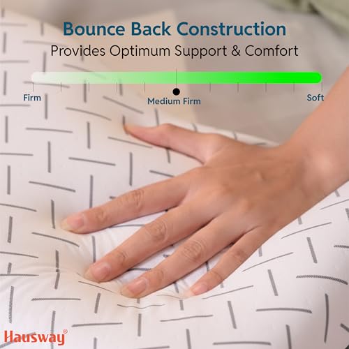 HAUSWAY Pillow for Neck Pain and Shoulder Pain | Cool Gel Orthopedic Cervical Pillow for Neck Pain with Neck & Shoulder Support | 20 x 12 x 4 Inches | White | Pack of 1 | 2-Year Warranty - Image 4