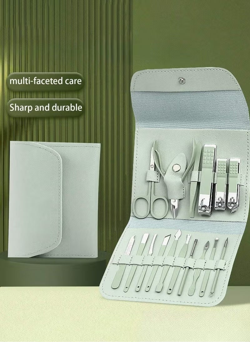 Manicure and pedicure tool set, complete nail kit of 16 pieces (color may vary) - Image 1