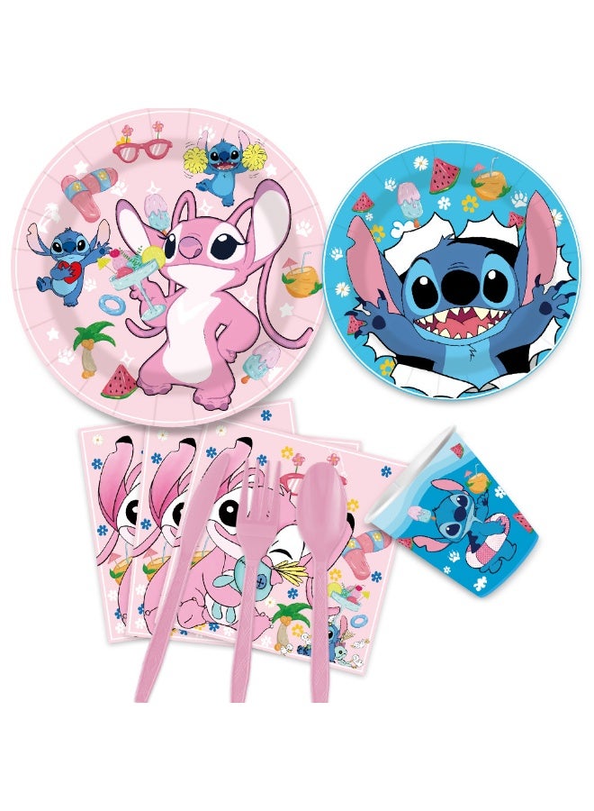 Stitch  Party Decorations for 10 Guests, 92pcs Stitch Party Disposable Tableware For Kids - Image 3