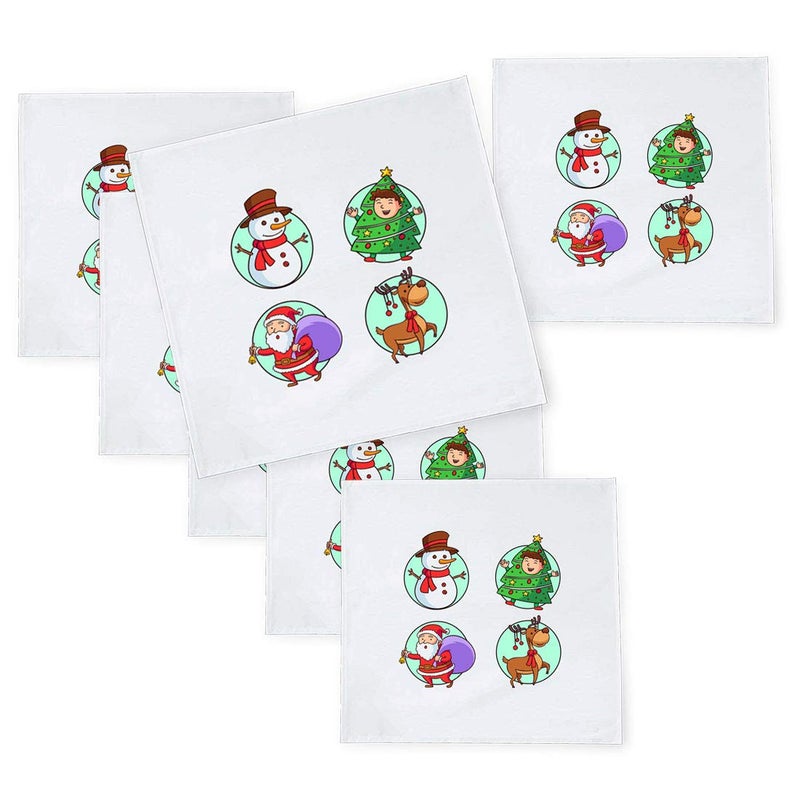 Khakee 6 Pcs Christmas Theme Tafta Silk Table Napkins 10x 10 for Xmas Decoration Christmas OrnamentsChristmas Gift npxmas199P - Image 1