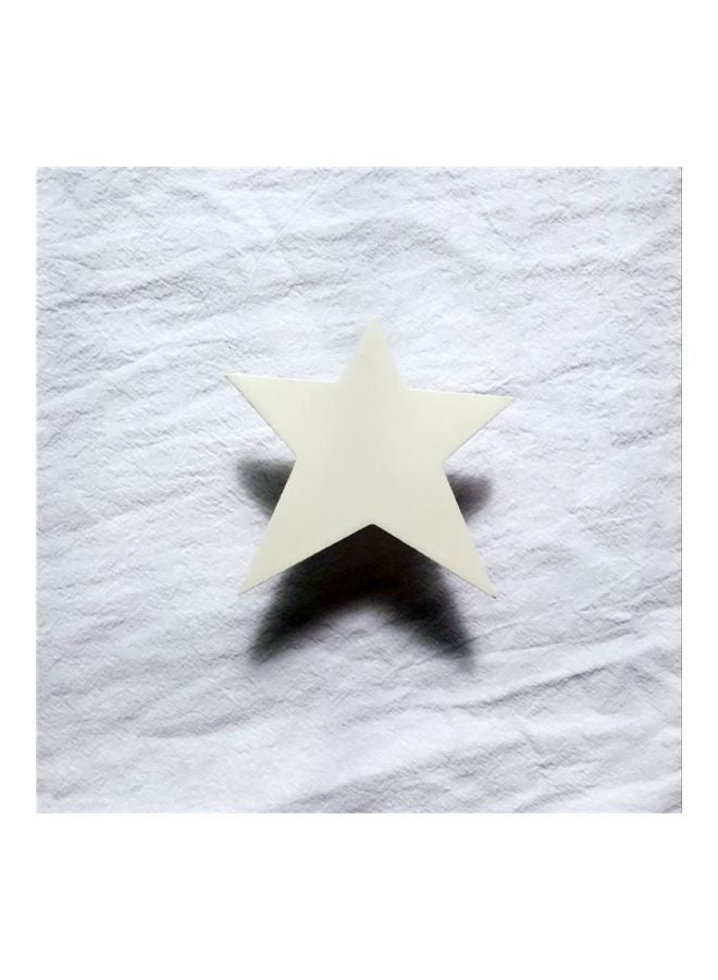 NIBEMINENT 2-Piece Qiangtie Five-Point Star Design Wall Hooks Set White 10x9cm 