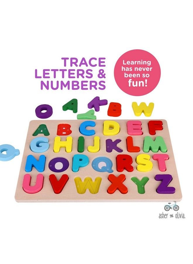 Asher and Olivia Alphabet Puzzle & Abc Wooden Puzzle Set: Number Game Flash Cards & Storage Bag Bundle  - Image 5