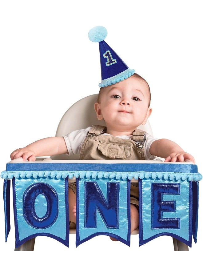Amscan Blue-7 x 39, 1st Birthday Deluxe High Chair Decoration, 1 Piece
