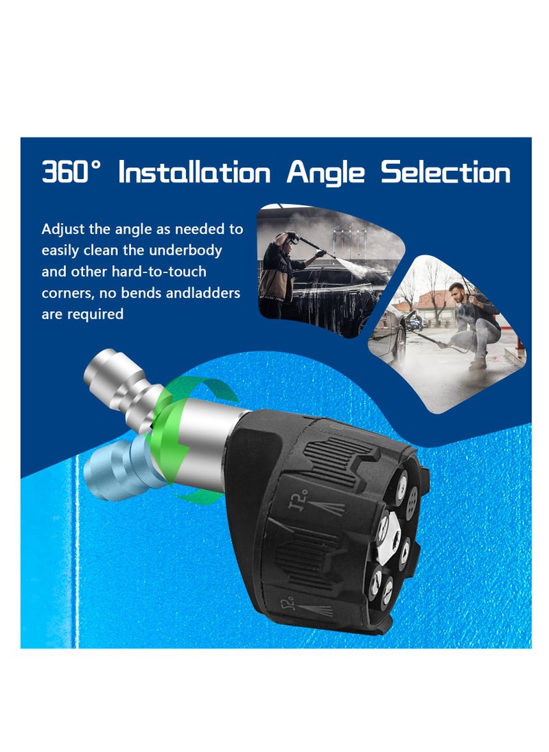 SYOSI - Upgraded Pressure Washer Nozzle Tips 6 in 1 Quick Change Nozzle with 360 degree Adjustable End Stainless Steel High Pressure Power Sprayer for Car/Yard/Fence/Floor Cleaning and Sprinkling (Black) - Image 1