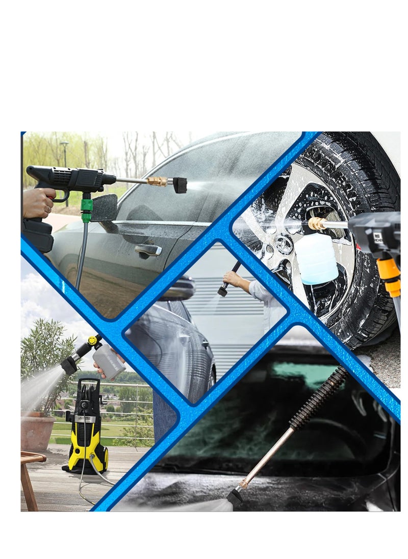 SYOSI - Upgraded Pressure Washer Nozzle Tips 6 in 1 Quick Change Nozzle with 360 degree Adjustable End Stainless Steel High Pressure Power Sprayer for Car/Yard/Fence/Floor Cleaning and Sprinkling (Black) - Image 1