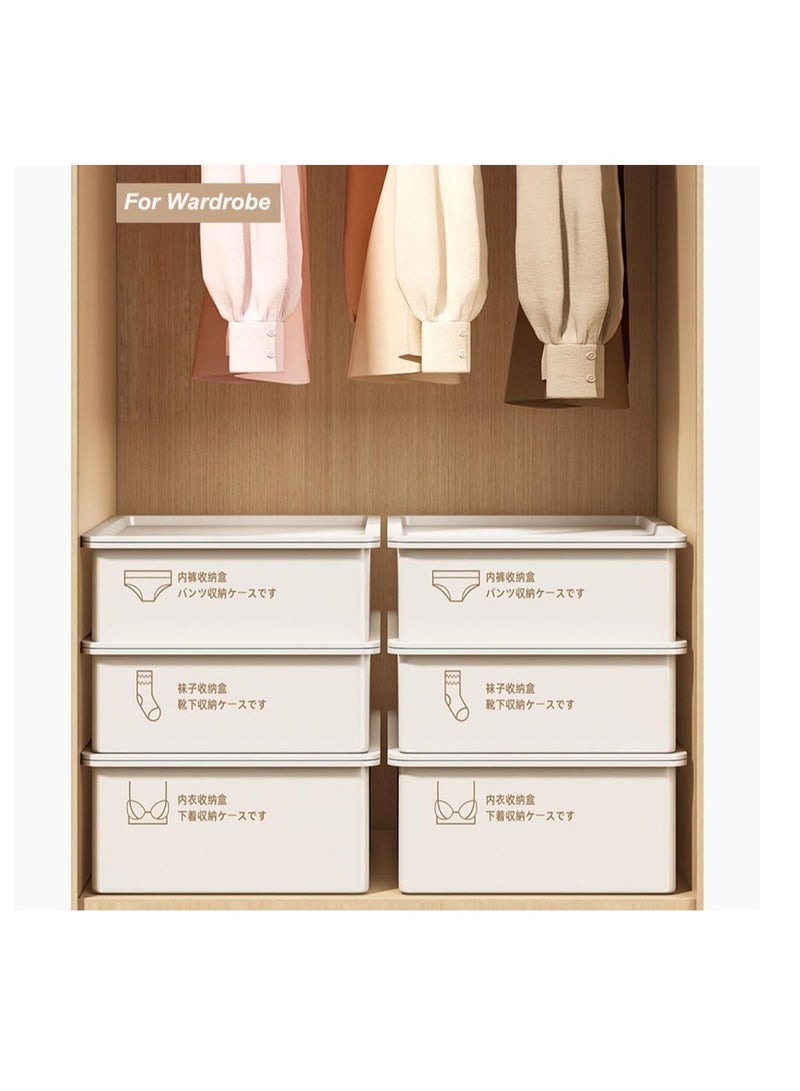 Plastic underwear storage box, closet wardrobe with dust cover, stackable, socks and bra dispenser for bedroom cabinet, scarf tie cable drawer divider (for socks)  - Image 5