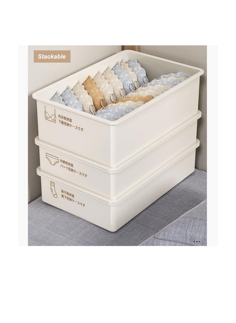 Plastic underwear storage box, closet wardrobe with dust cover, stackable, socks and bra dispenser for bedroom cabinet, scarf tie cable drawer divider (for socks)  - Image 4