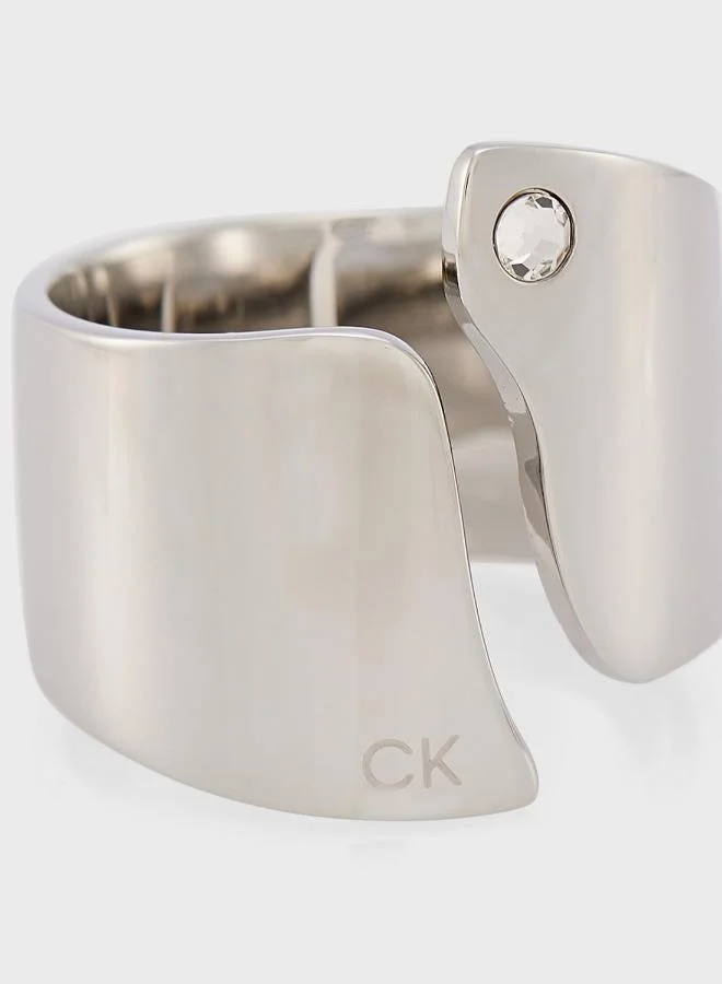 Calvin Klein  Ck Cherished Ring Embellished with a Crystal - 35000664C for Women | Best Price UAE