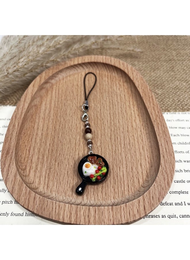 NIBEMINENT Phone Charm/ Chain Strap for Women Girls, Simulated Food Toys Cell Phone Case Lanyard Wrist Strap 