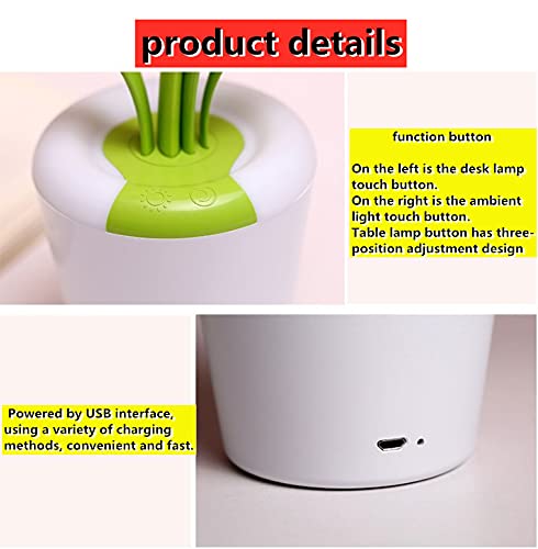 Whixant Adjustable Table Lamp LED Clivia Touch Control USB Charging Table Light Desk Light Multifunctional Eye Protection Reading Night Light for Home Office Multi Color - Image 5