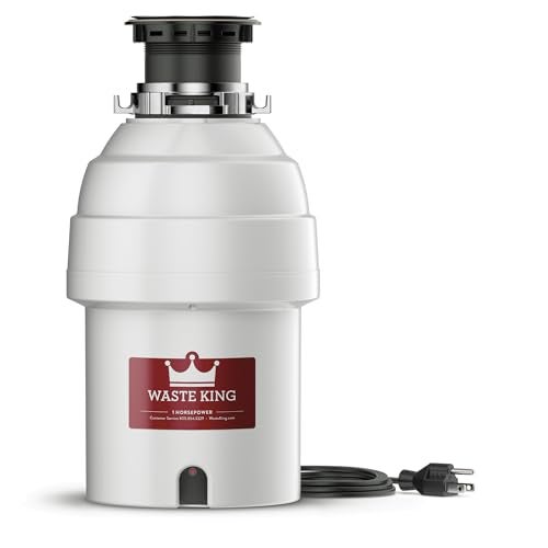 Waste King مُعالج النفايات Waste King لمغسلة المطبخ مع سلك الطاقة، مُعالج نفايات الطعام، L-8000 - Image 1