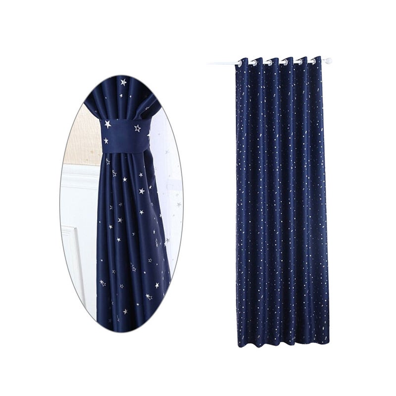 Delicate Perforated Beautiful Star Finished Curtain for Home Use (Dark ) - Image 3
