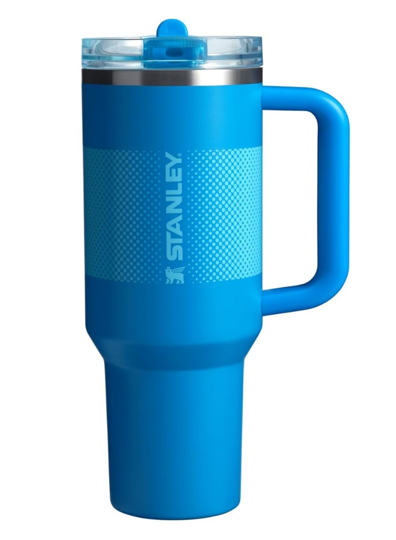 ستانلي كوب Stanley Quencher ProTour Flip Straw Tumbler مع غطاء مانع للتسرب، سعة 40 أونصة، مزود بقشة ومقبض، وحامل أكواب، ومتوافق مع السفر، وكوب معزول من الفولاذ المقاوم للصدأ، خالٍ من مادة BPA، بلون أزرق باهت  - Image 1
