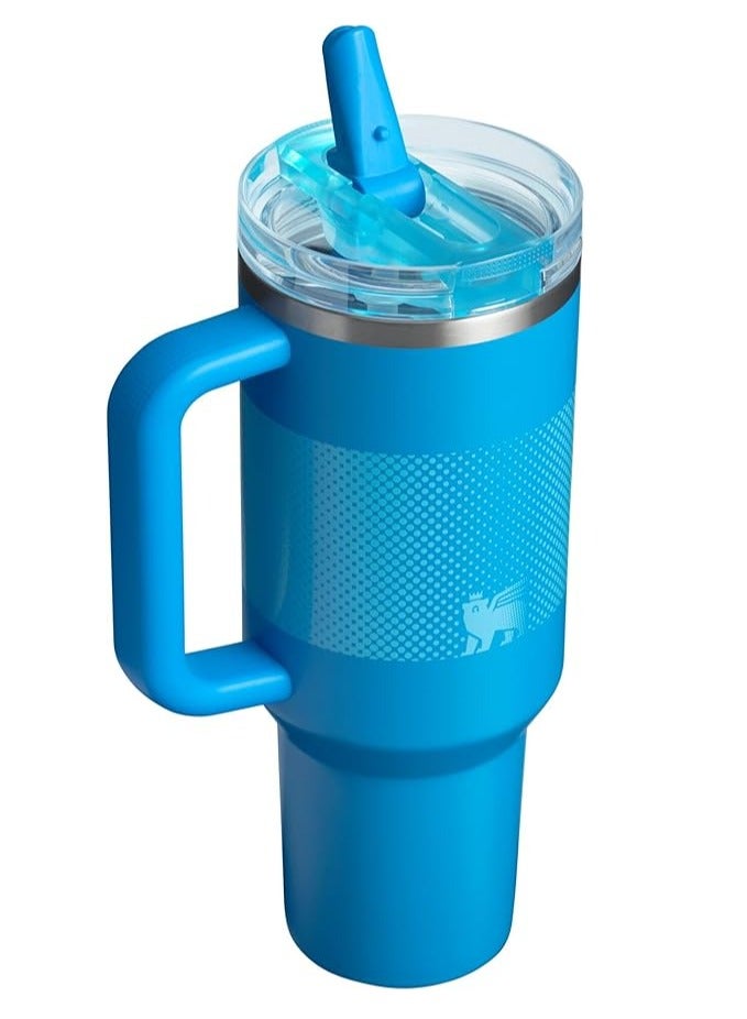 ستانلي كوب Stanley Quencher ProTour Flip Straw Tumbler مع غطاء مانع للتسرب، سعة 40 أونصة، مزود بقشة ومقبض، وحامل أكواب، ومتوافق مع السفر، وكوب معزول من الفولاذ المقاوم للصدأ، خالٍ من مادة BPA، بلون أزرق باهت  - Image 2