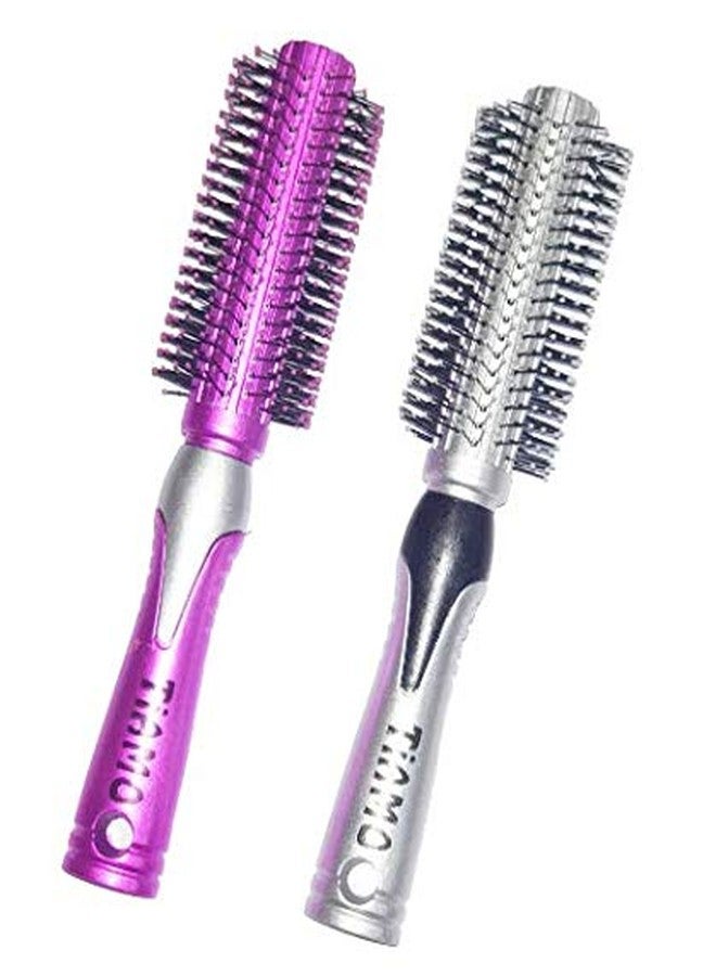 Tiamo Round Plastic Hair Brush set of 2 for daily use - Image 2