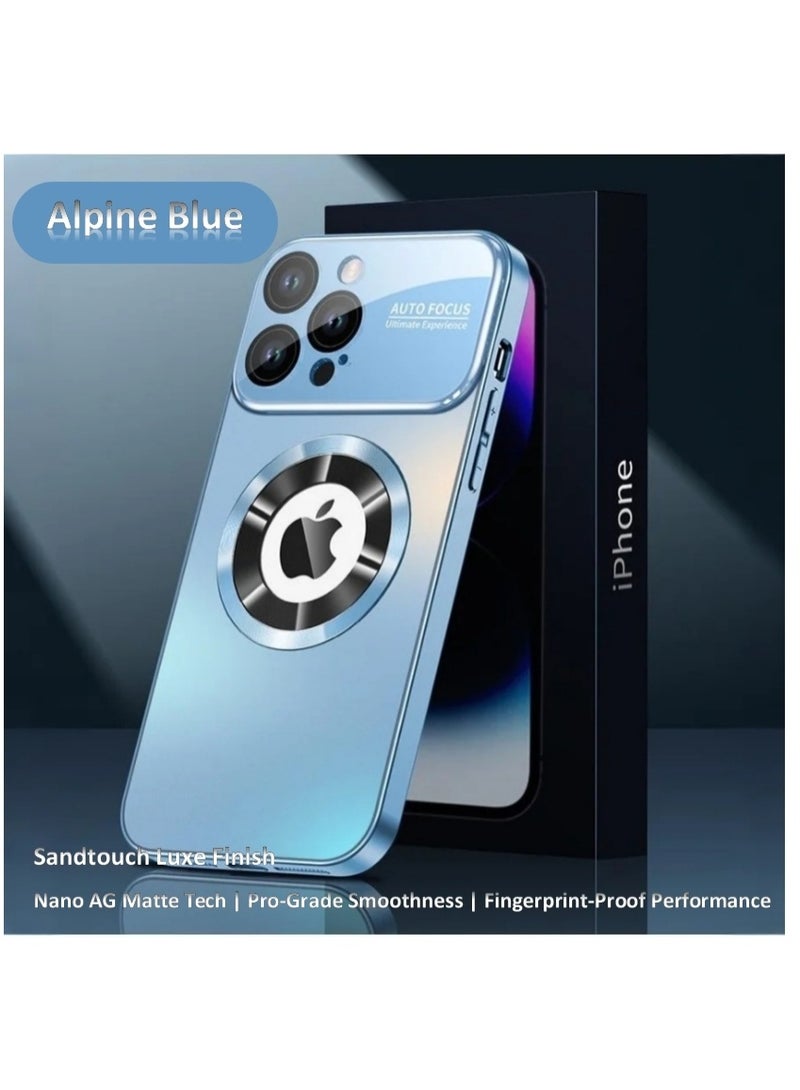 Stylish Large Window Case for iPhone 16 Pro - Compatible with MagSafe Slim Matte Finish Shockproof Phone Case with Showcase, Full Camera Lens Protection, Anti-Fingerprint Dustproof TPU Cover (Light Blue) - Image 2