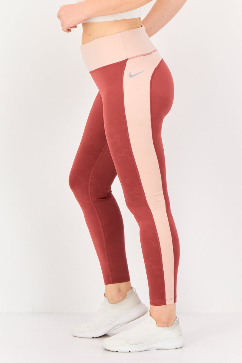 Nike Women Tight Fit Training Leggings, Rust Brown - Image 2