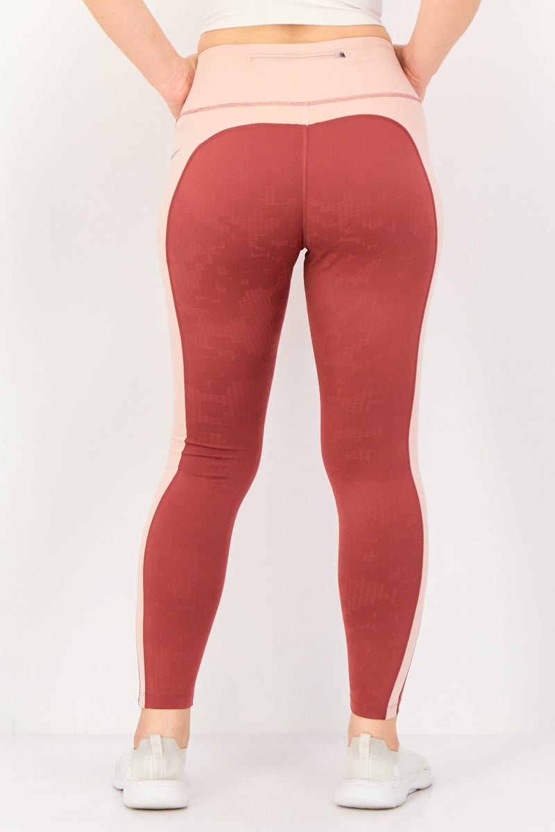 Nike Women Tight Fit Training Leggings, Rust Brown - Image 3