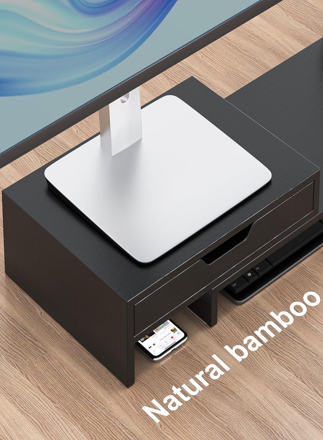 Epesoware Dual Monitor Riser with Two Drawer for Desk, No Assembly Required - Image 2