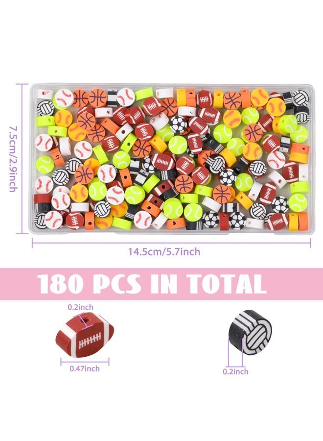GMMA 180 Pcs Polymer Clay Beads for Bracelets Charms Making Pony Beads Shapes for Friendship Bracelets Spacer Beads Supplies for DIY Bracelet Earring Necklace Jewelry Making (Colorful Balls) - Image 2