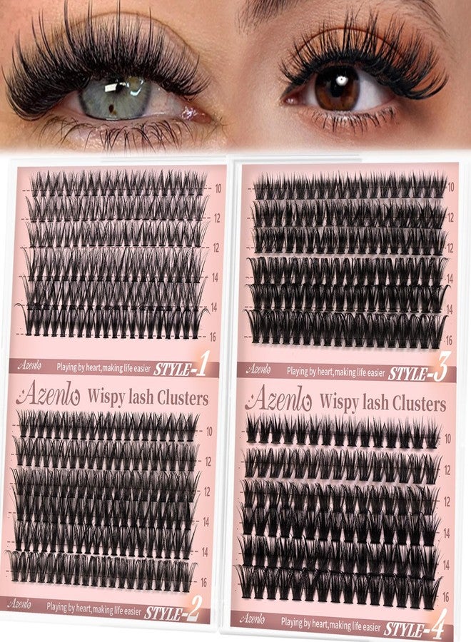 Azenlo Cluster Lashes Eyelash Clusters 30D+40D+60D+80D Lash Clusters Wispy Individual Lashes D Curl Lash Extension Natural Lashes Clusters DIY Cluster Eyelash Extensions for Beginners - Image 1