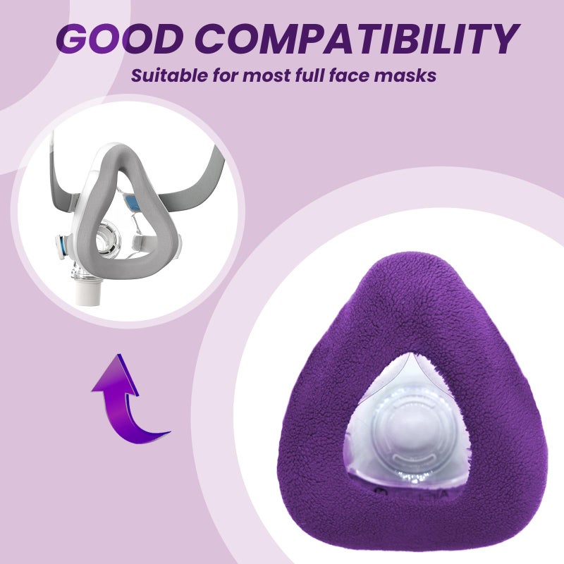 NATAKU 4-Pack Large CPAP' Mask Liners Compatible with F20 Full Face Masks Cushion, Reusable Comfort Cushion Covers, Absorb Facial Oils and Moisture to Improve Mask Wear Experience - Image 5