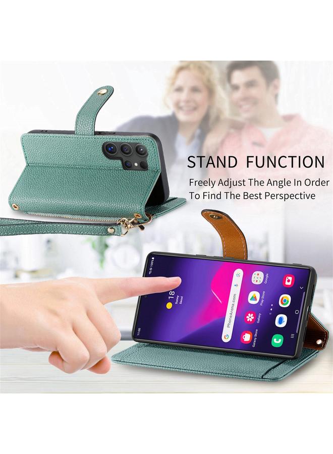 S-TOP Case For Samsung Galaxy S25 Ultra 5G Love Zipper Lanyard Leather Phone Case - Image 4