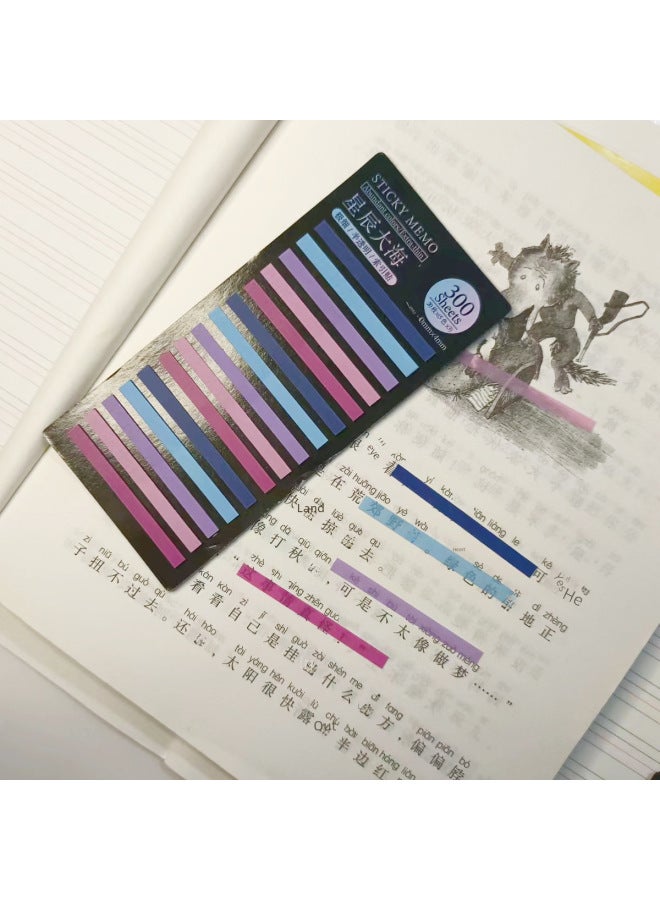 YUYU Colorful Narrow Strip Very Fine Index Paste Student Key Label Paste Transparent Post-it Note 300 Paste - Image 2