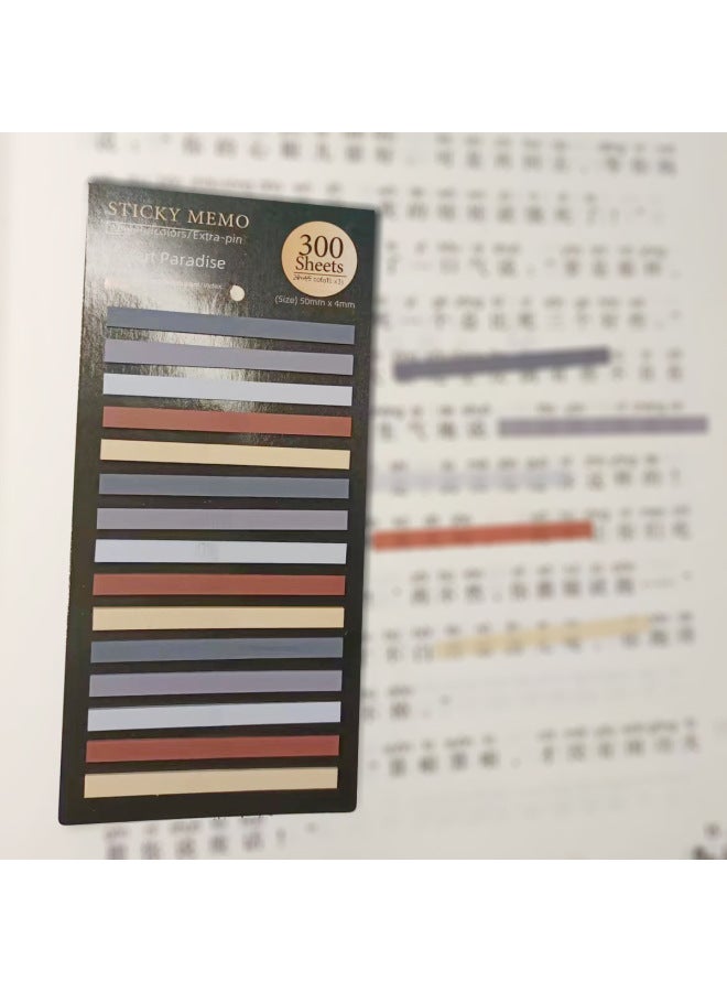 YUYU Colorful Narrow Strip Very Fine Index Paste Student Key Label Paste Transparent Post-it Note 300 Paste - Image 3