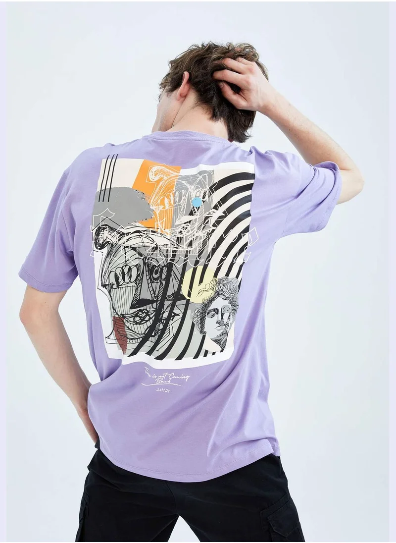 DeFacto Boxy Fit Short Sleeve Back Print T-Shirt