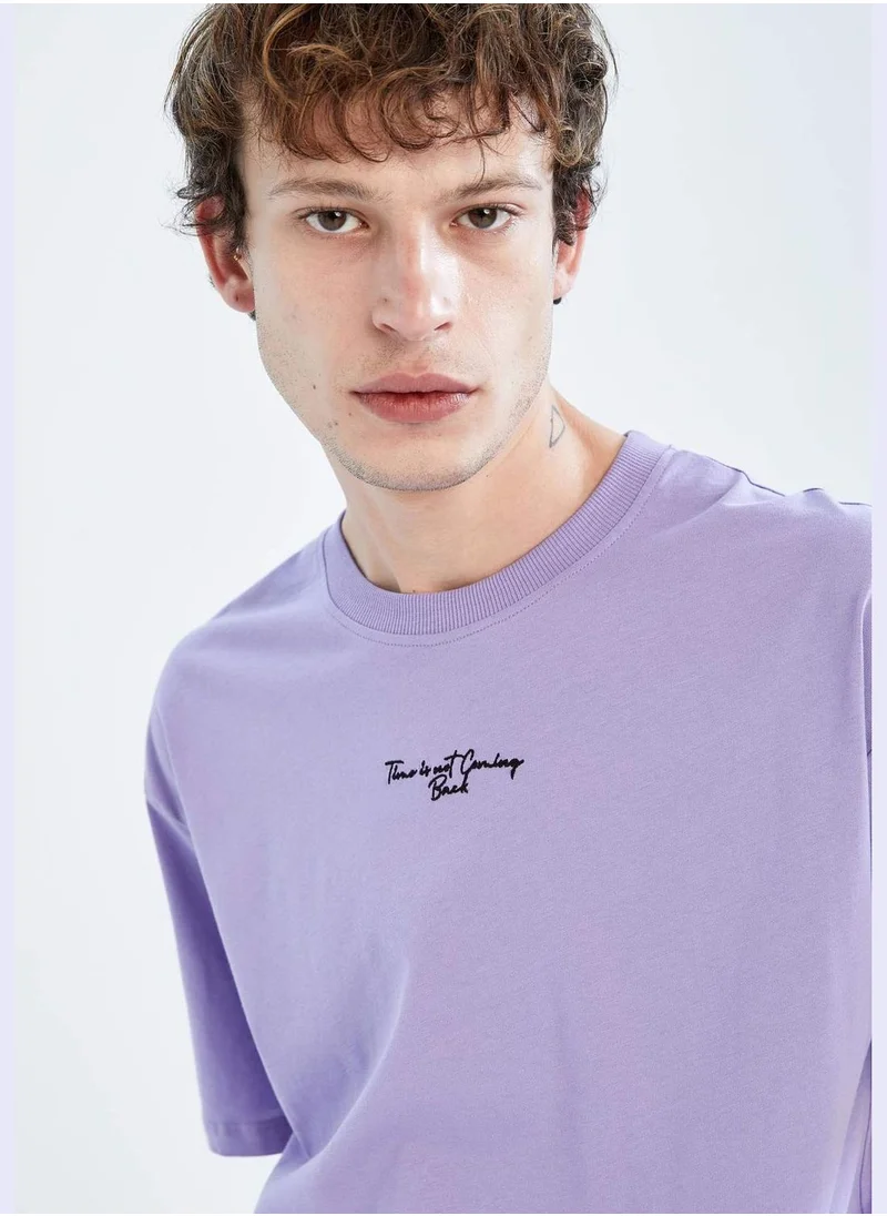 DeFacto Boxy Fit Short Sleeve Back Print T-Shirt