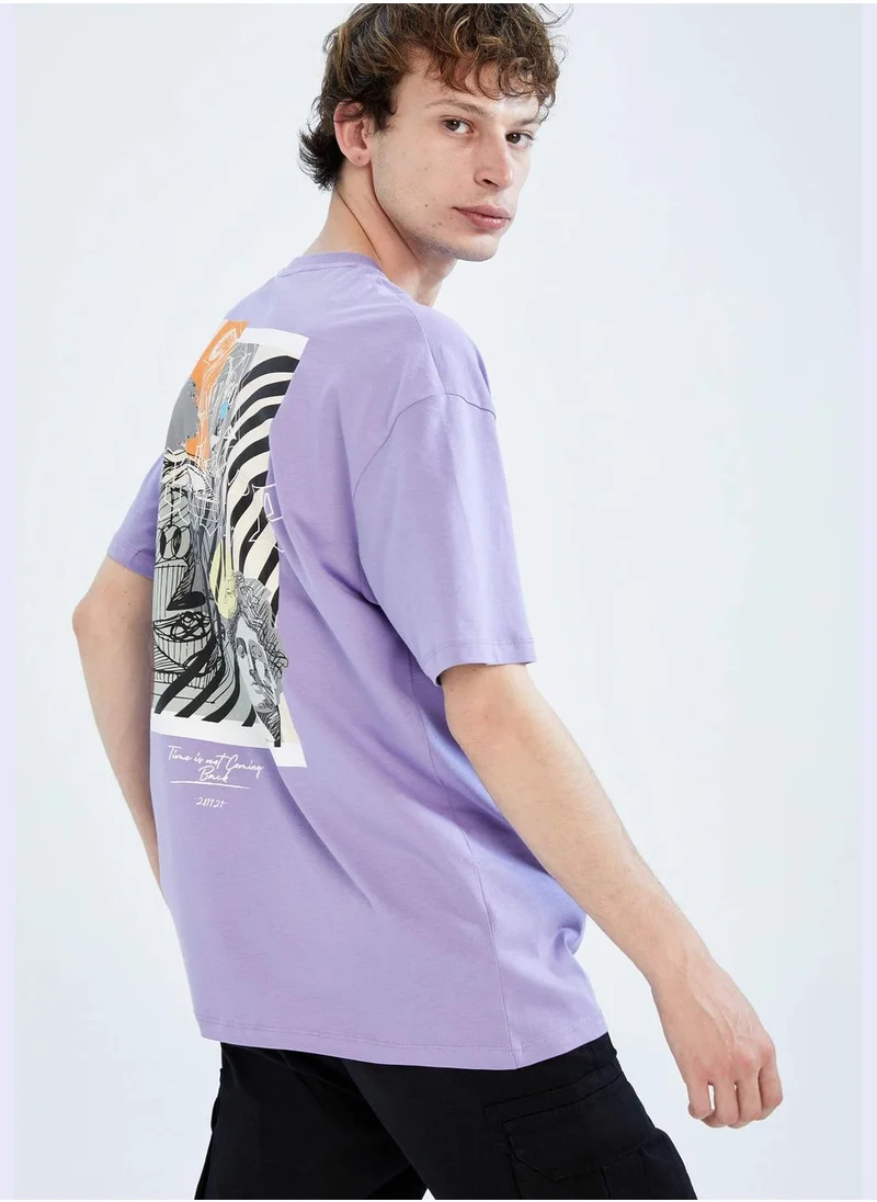 DeFacto Boxy Fit Short Sleeve Back Print T-Shirt