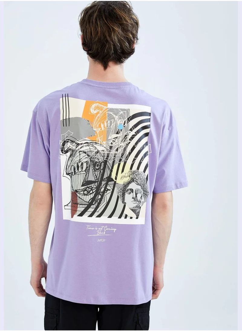 DeFacto Boxy Fit Short Sleeve Back Print T-Shirt