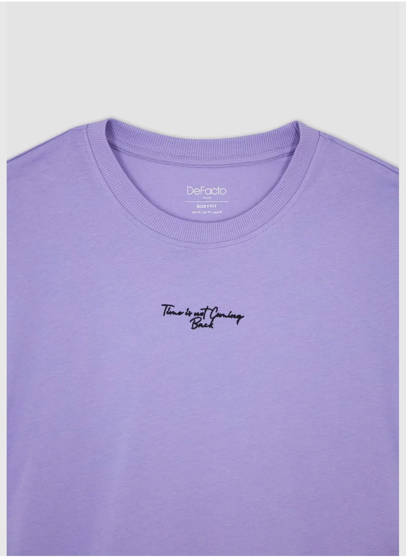 DeFacto Boxy Fit Short Sleeve Back Print T-Shirt