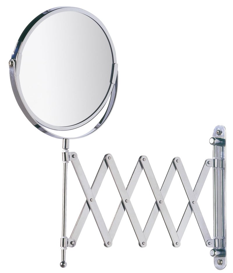 WENKO Wallmounted cosmetic mirror Telescope Exclusive reflecting surface  16 cm 300  magnifying effect Steel 19 x 385 x 50 cm Chrome