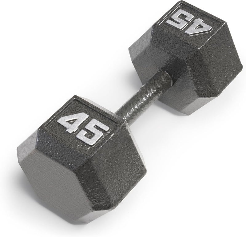 Marcy Cast Iron Hex Dumbbells Collection - Available size from 3-lb to 100-lb, SOLD INDIVIDUALLY - Image 1