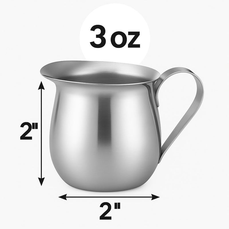 EHOMEA2Z Stainless Steel Bell Creamer Espresso Shot Frothing Pitcher Cup Latte Art (2, 3 Oz) - Image 2