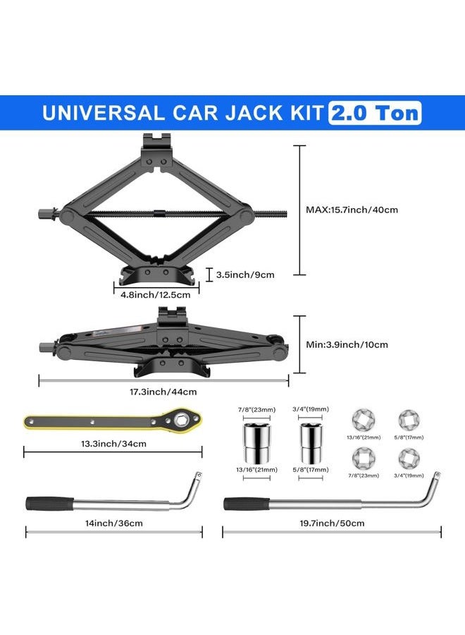 GAOLLY Scissor Jack for Car 2 Ton (4,409) lbs Car Jack and Car Tool Kit, Universal Car Emergency Kit with Lug Wrench Tire Changing Kit for Car|Sedan|Coupe|SUV|MPV - Image 2
