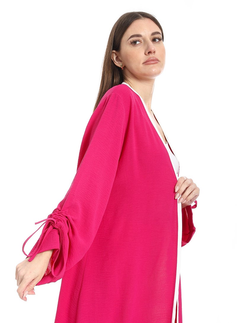 سيزار كارديجان حريمي طويل مزود بشرائط علي الأكمام - Image 3