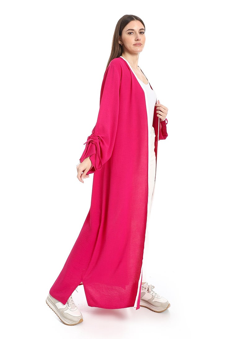 سيزار كارديجان حريمي طويل مزود بشرائط علي الأكمام - Image 4