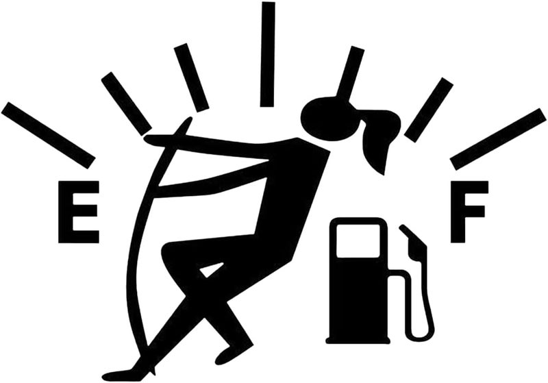 UHANBUT Funny Girl Car Sticker Decal, Vinyl High Gas Consumption Decal, Waterproof Fuel Gage Empty Sticker, Universal Auto Exterior Decoration Accessories for Car, Truck, SUV, Motorcycle (Black) - Image 1
