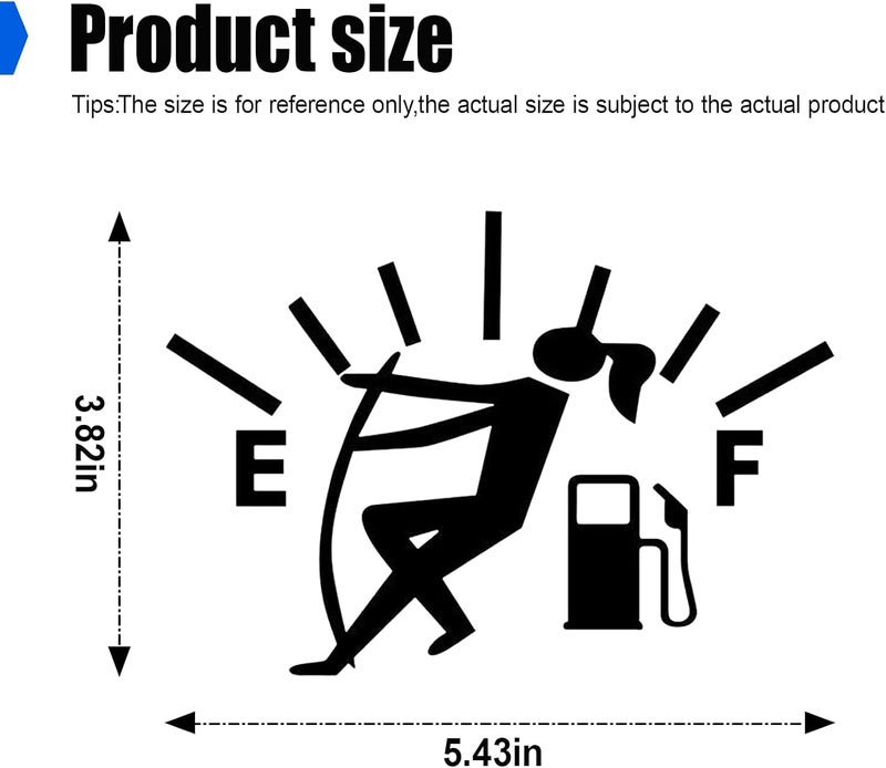 UHANBUT Funny Girl Car Sticker Decal, Vinyl High Gas Consumption Decal, Waterproof Fuel Gage Empty Sticker, Universal Auto Exterior Decoration Accessories for Car, Truck, SUV, Motorcycle (Black) - Image 2