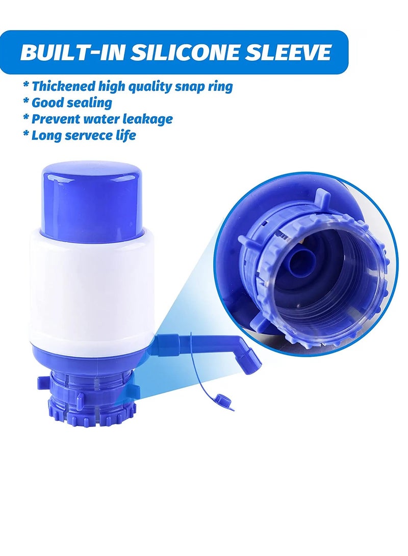 PAMEER Manual Water Pump BPA-Free Hand Pressure Drinking Dispenser Water Pump for 2 to 6 Gallon Water Bottle and Jug with Fitting Cap Hand Pressure Drinking Water Pump with 3 Tubes  - Image 3