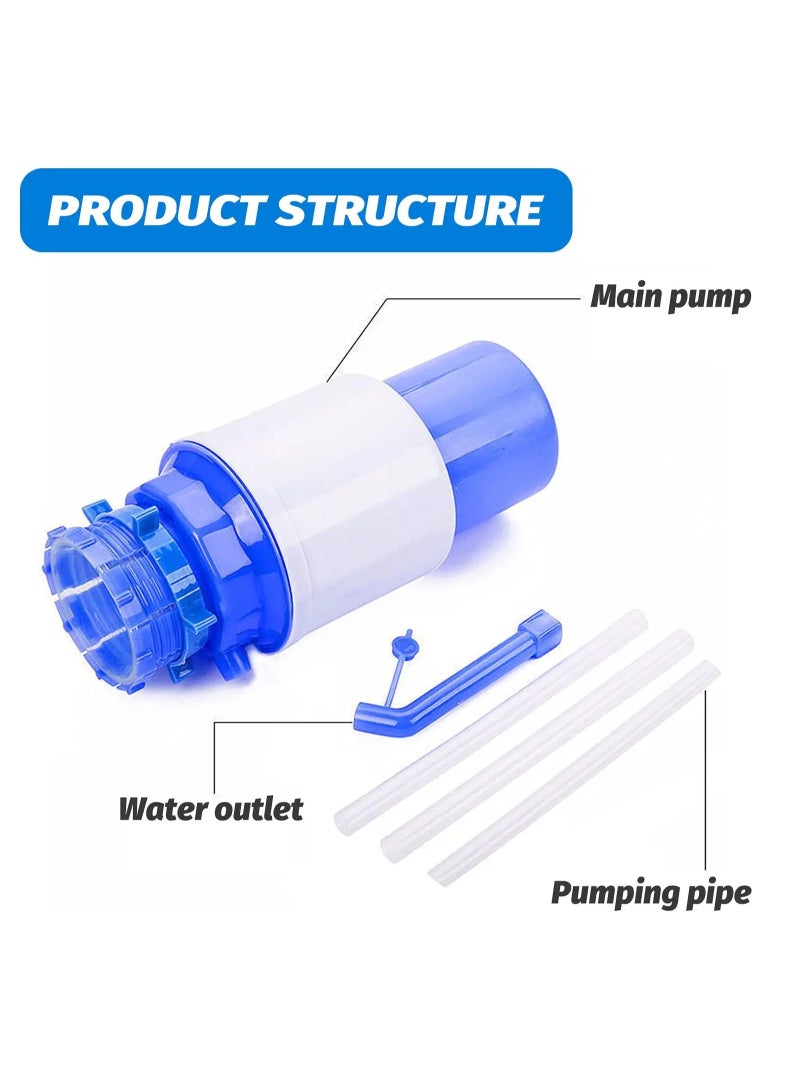 PAMEER Manual Water Pump BPA-Free Hand Pressure Drinking Dispenser Water Pump for 2 to 6 Gallon Water Bottle and Jug with Fitting Cap Hand Pressure Drinking Water Pump with 3 Tubes  - Image 5