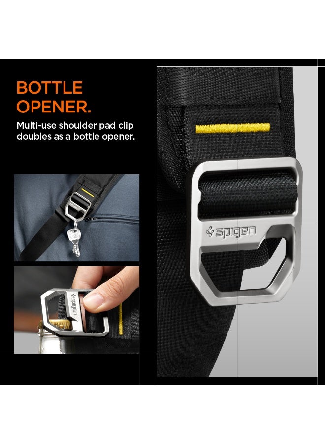 Spigen Life Klasden Sling Bag KD410 Crossbody Shoulder EDC Carrying Case, Water-Resistant Cordura with YKK Zippers, Fits Steam Deck, ROG Ally, PlayStation Portal, Switch, iPad mini, Legion Go – Black - Image 4