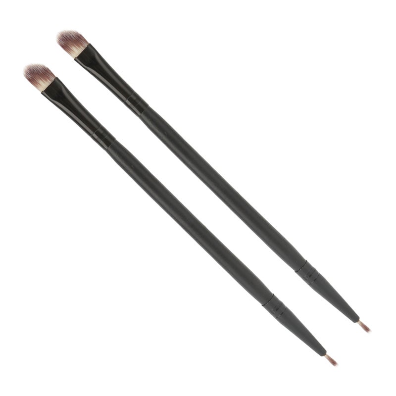 2Pcs Eye Shadow Brush Double Ended Hypoallergenic Professional Eyeshadow Makeup Brush with Black Stem - Image 2