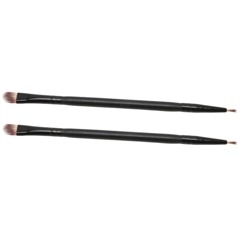 2Pcs Eye Shadow Brush Double Ended Hypoallergenic Professional Eyeshadow Makeup Brush with Black Stem - Image 1