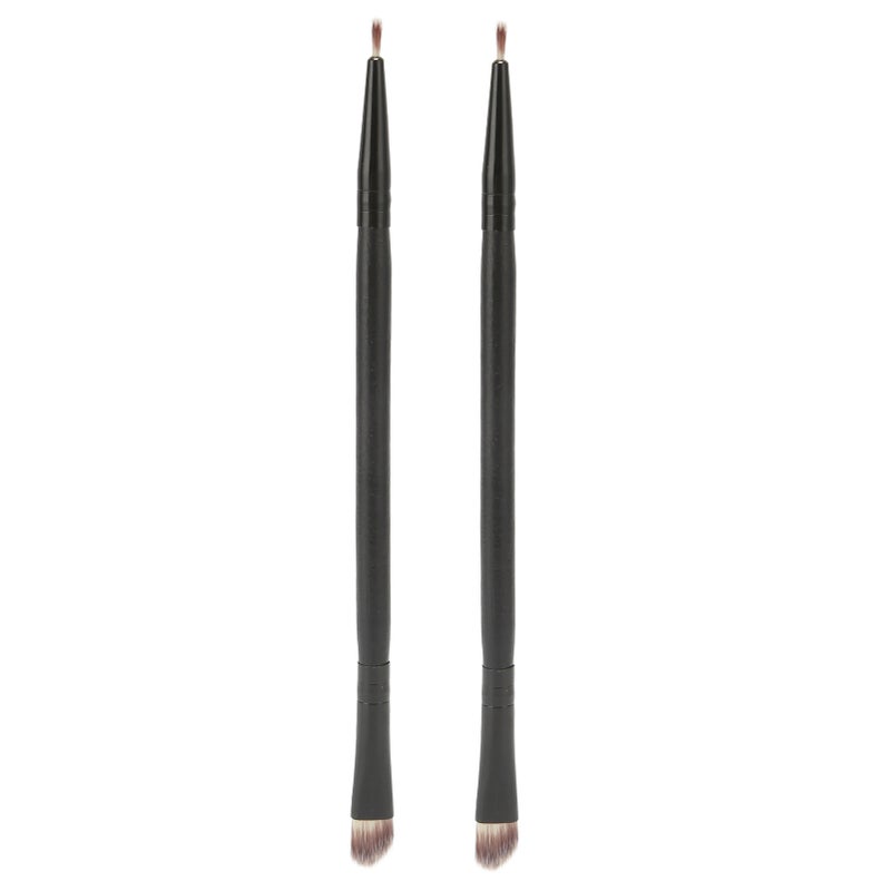 2Pcs Eye Shadow Brush Double Ended Hypoallergenic Professional Eyeshadow Makeup Brush with Black Stem - Image 4