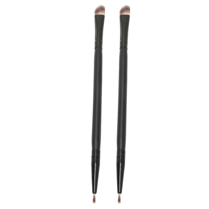 2Pcs Eye Shadow Brush Double Ended Hypoallergenic Professional Eyeshadow Makeup Brush with Black Stem - Image 3