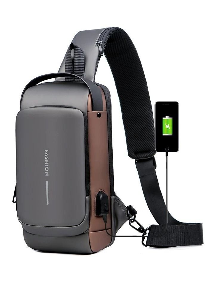 FASHION Men Multifunctional Waterproof Password Anti-theft Chest Bag 